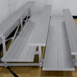 Gared Spectator Tip N' Roll 15' Bleacher, 3 Row, Double Foot Plank