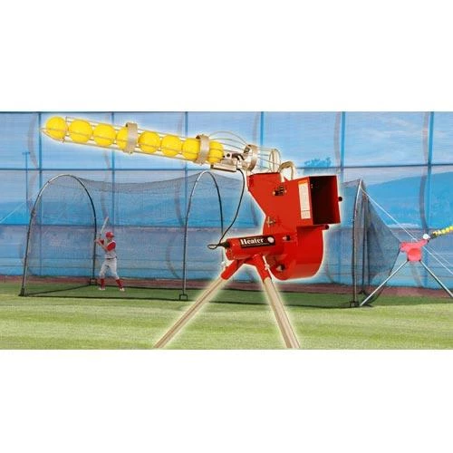 Heater Sports Heater Combo Pitching Machine W/ Xtender 24' Batting Cage HTRCMB899 3 Heater Sports Heater Combo Pitching Machine W/ Xtender 24' Batting Cage HTRCMB899