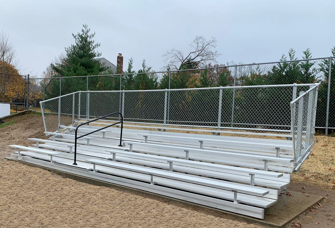 Gared Spectator Stationary 15' Bleacher With Aisle, 5 Row 5 Gared Spectator Stationary 15' Bleacher With Aisle, 5 Row